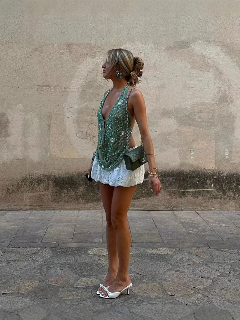 Sage Halter Top